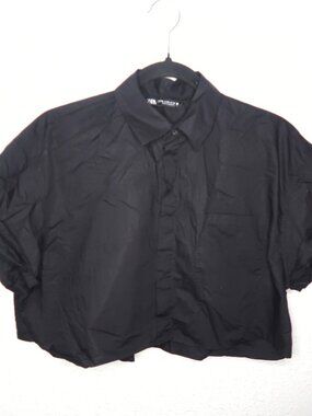 Zara Black Polo Crop Top